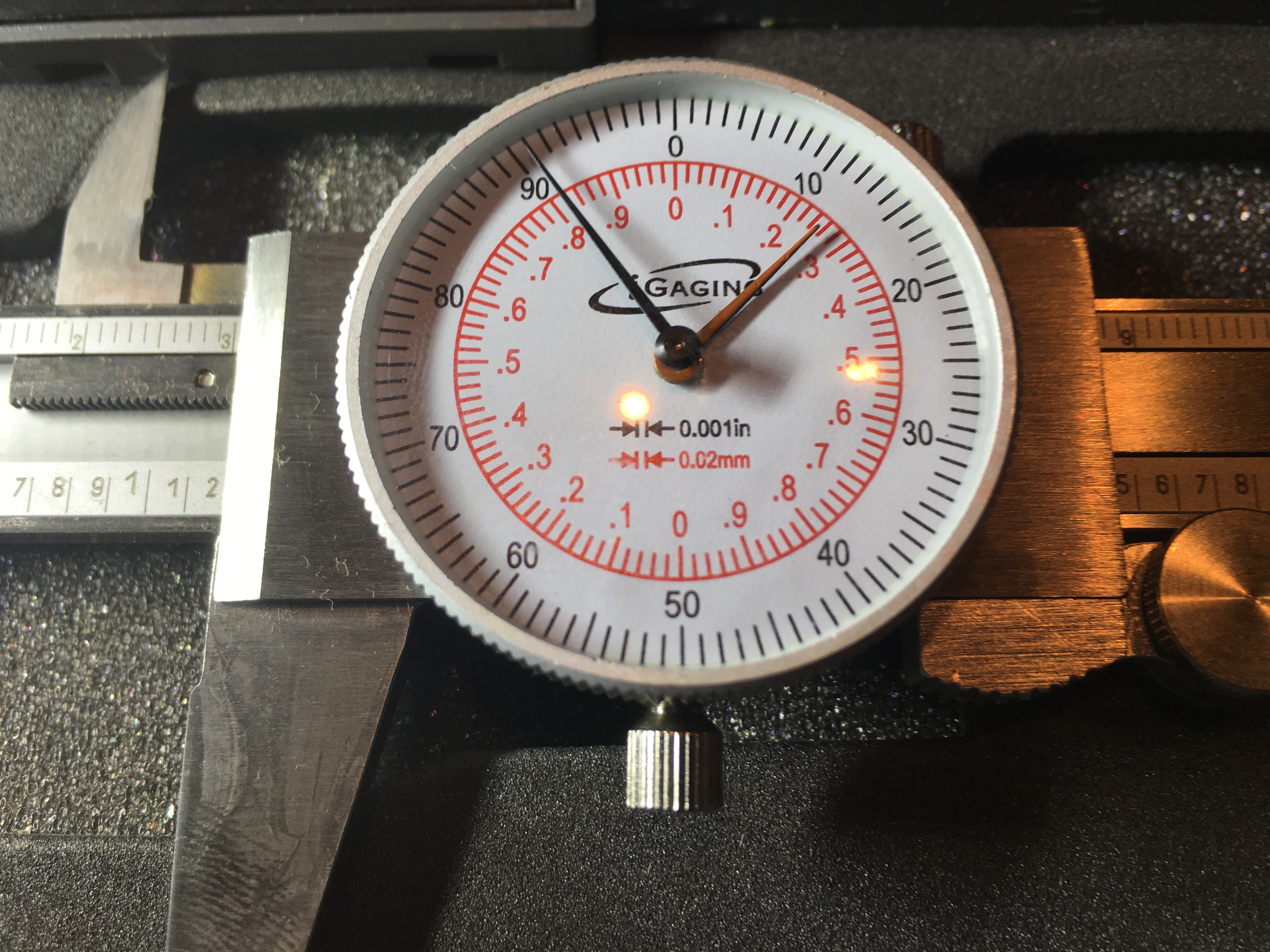  iGaging Dial Caliper 6" 150mm Dual Scale Metric in mm with Depth Base T-Bar