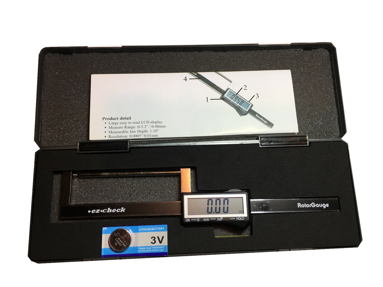 iGaging 100048 Brake Rotor Gauge Wheels Large Digital Electronic