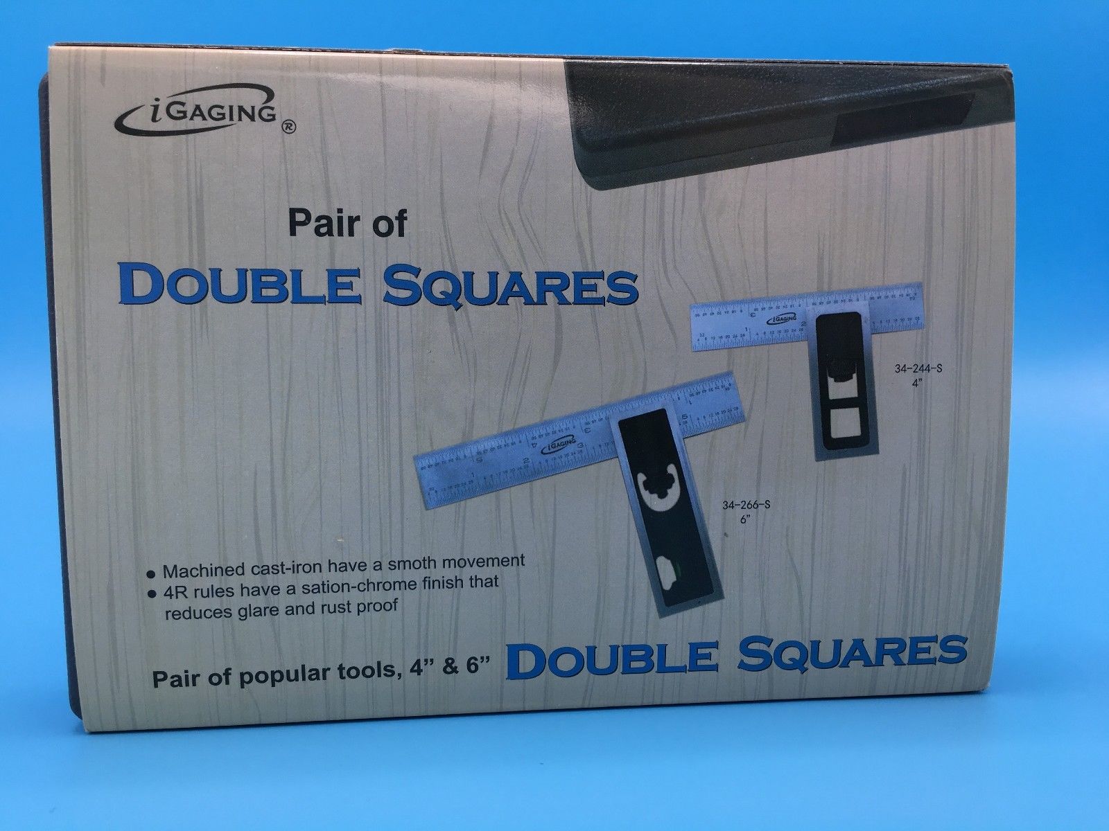 PAIR 6" & 4" High Precision DOUBLE SQUARE 4R Steel Blade Machinist Woodworking