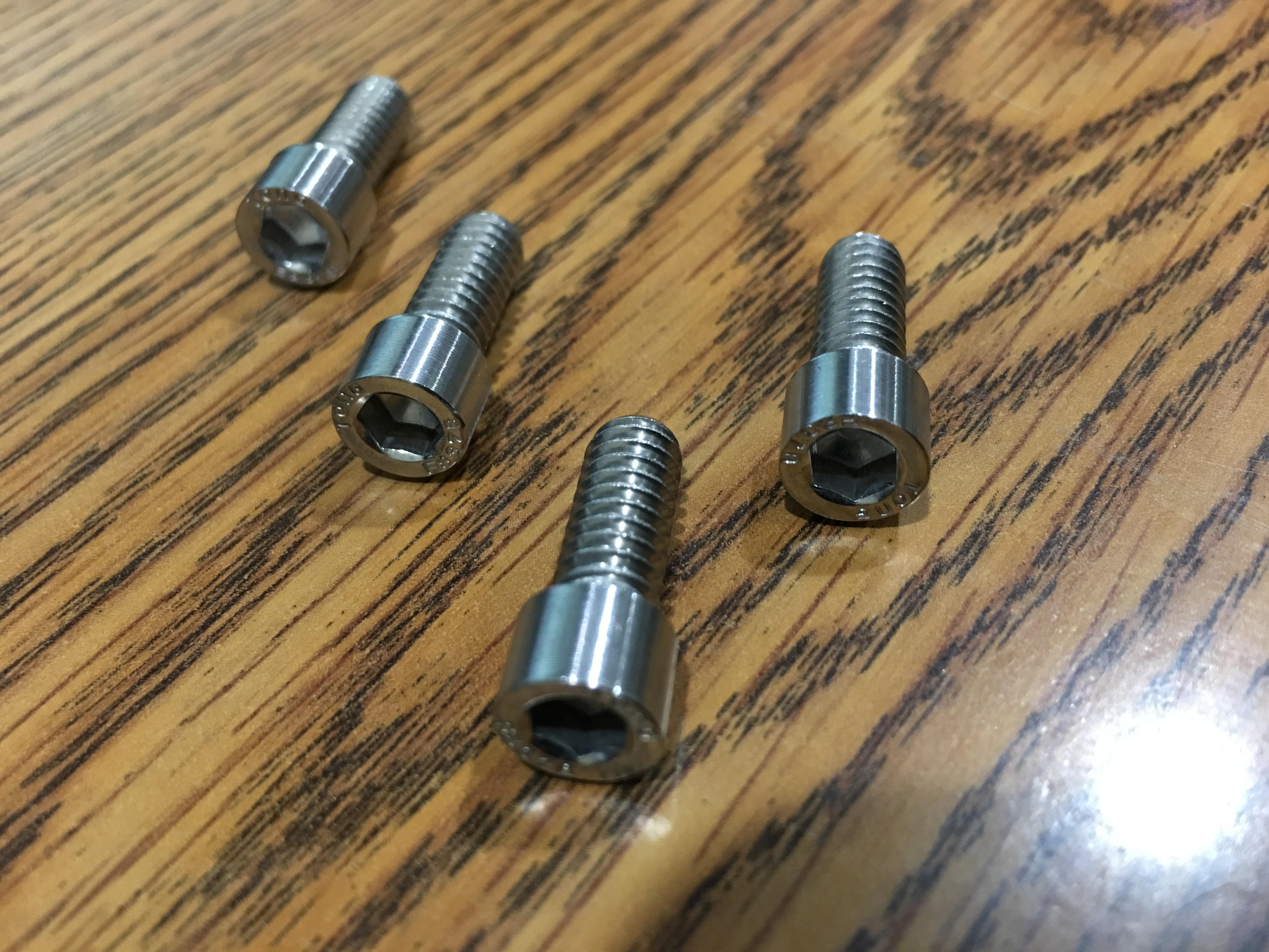 1/4-20 Small undersized stainless steel head bolts x 4