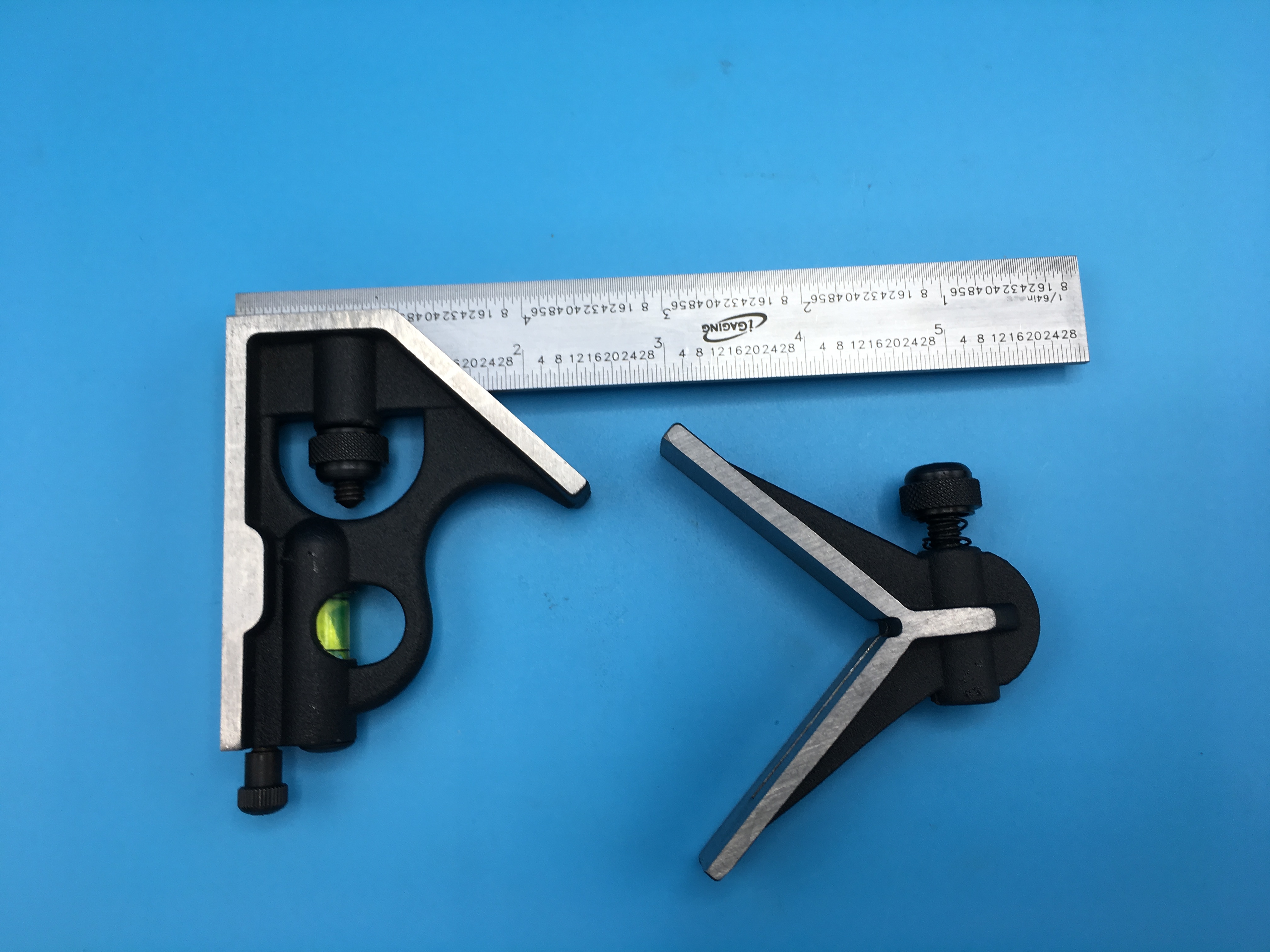 iGaging 3 piece 6" Precision Combination Square and Center Finder Head 4R Blade 