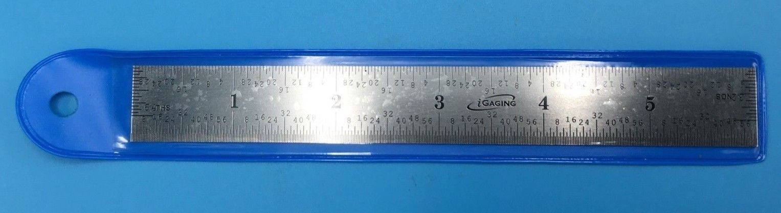 iGaging 6" SAE ruler/rule  stainless steel 1/8"-1/64" & 0.5mm-1mm SAE /metric 6N 