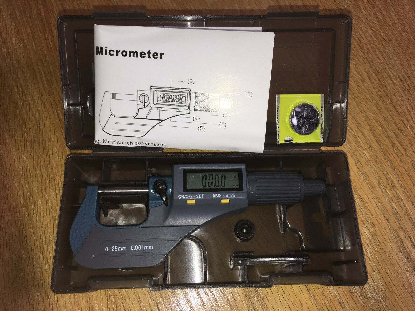 iGAGING 0-1" Digital Electronic Outside Micrometer w/Large LCD Display
