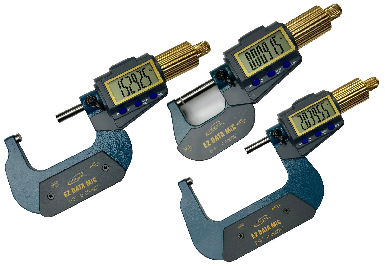 IP54 EZ Data Micrometer 0-3" (3 tools)