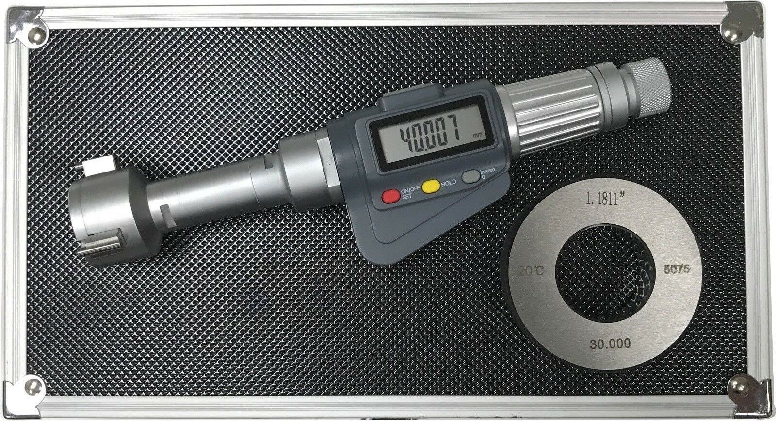 3-Point Internal Micrometer Hole Bore Gauge Gage, 1.2-1.6” / 0.00005"(0.001mm)