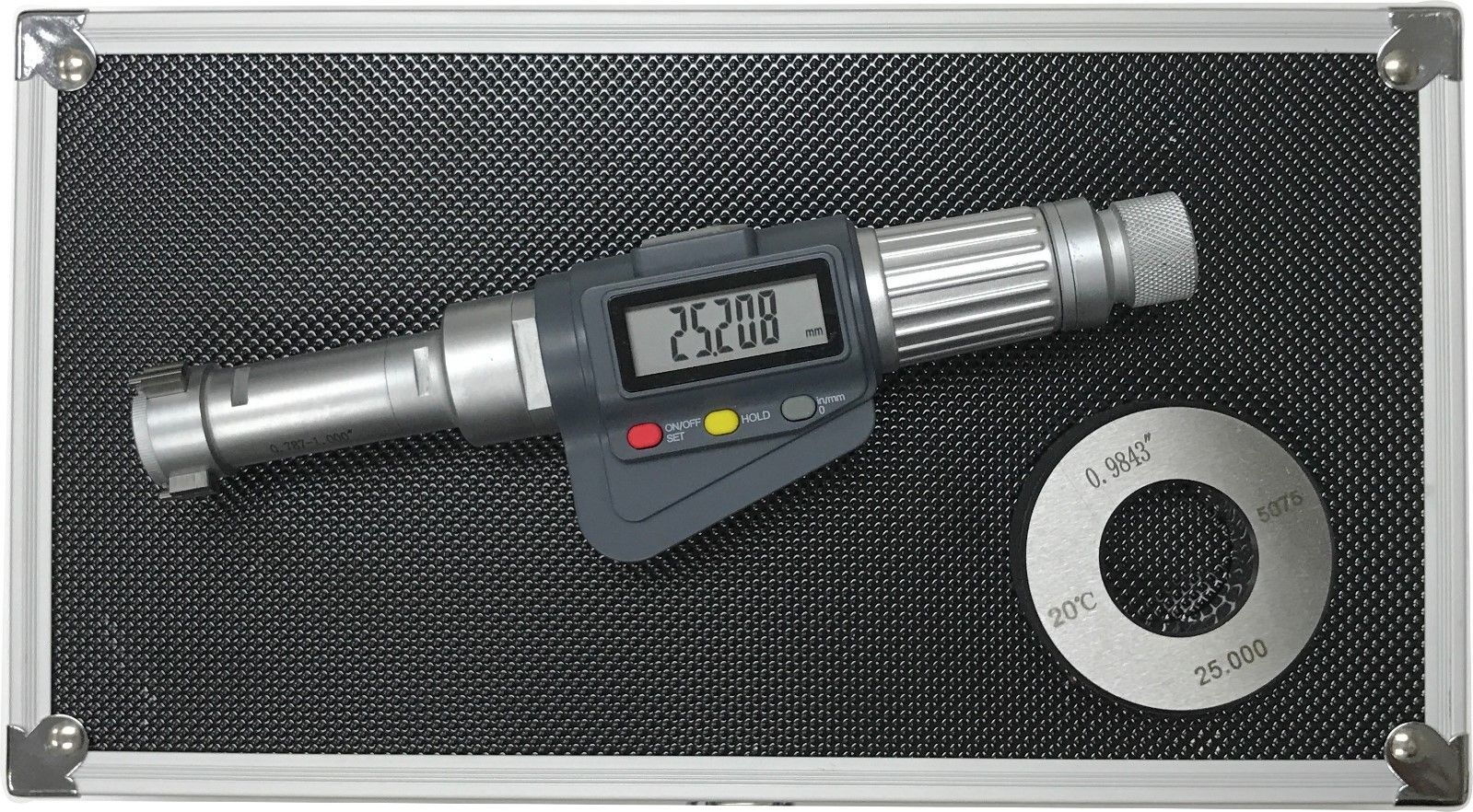 3-Point Internal Micrometer Hole Bore Gauge Gage, 0.8-1” / 0.00005"(0.001mm)