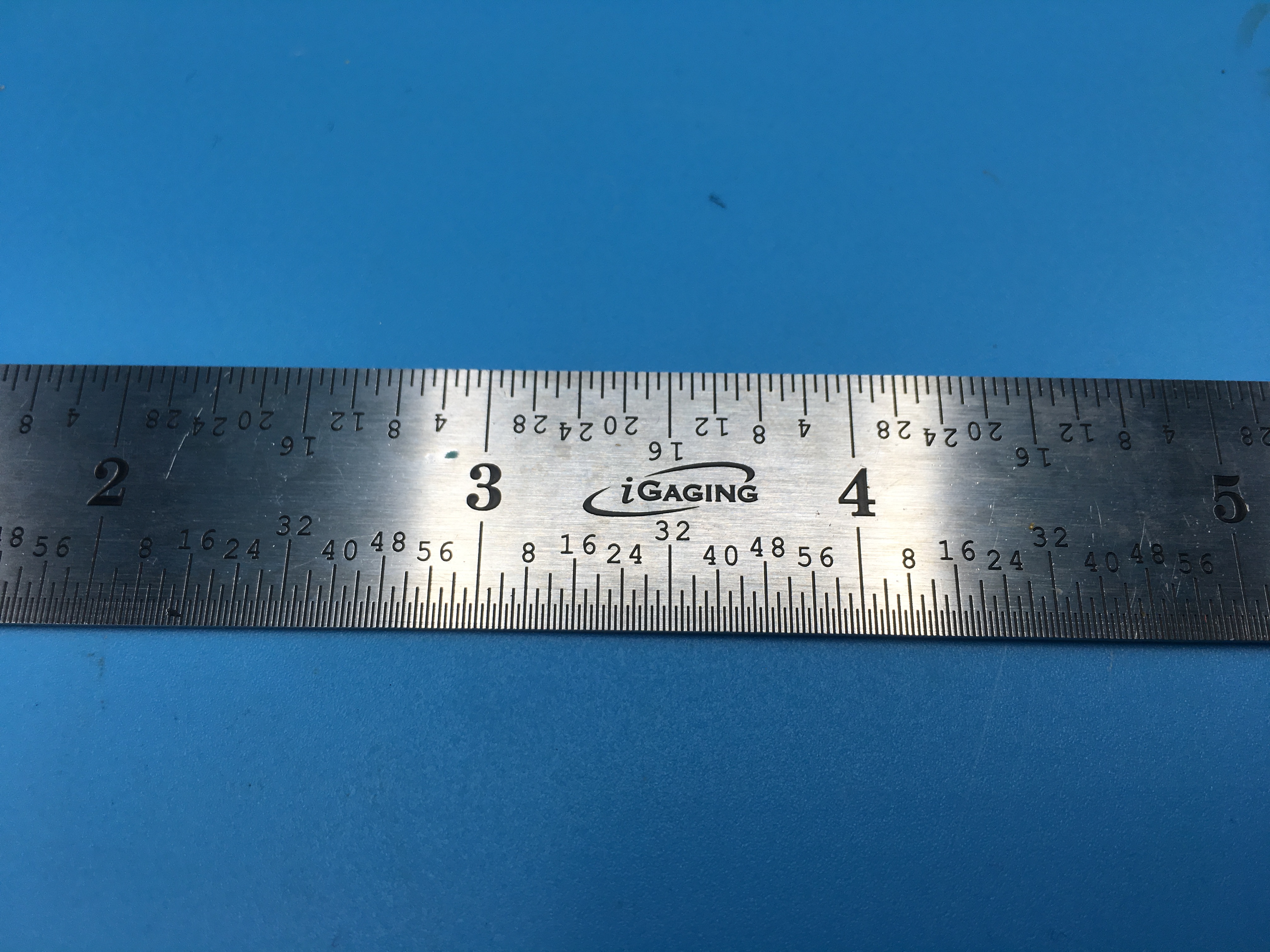 34-006-4R iGaging 6 Inch Steel Scale ruler 1/32 1/64, Large Inch Scale 