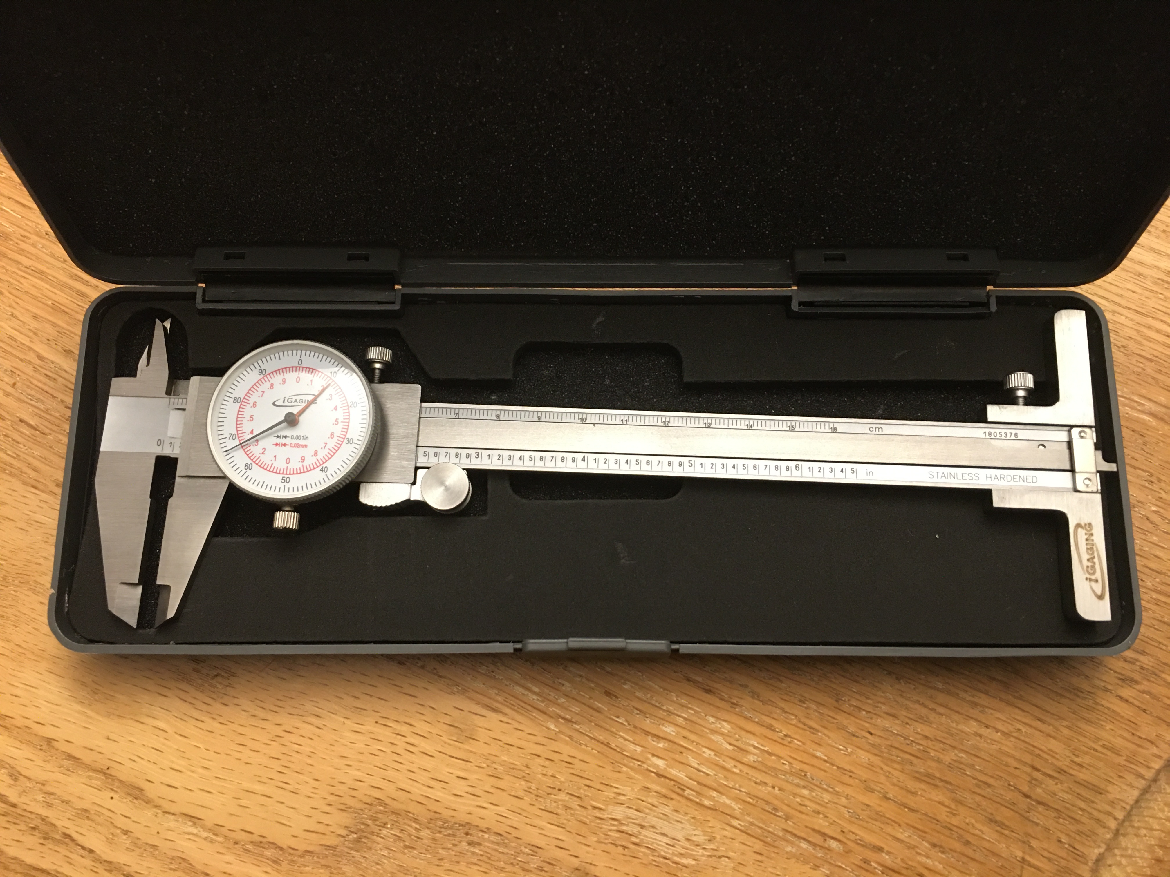  iGaging Dial Caliper 6" 150mm Dual Scale Metric in mm with Depth Base T-Bar