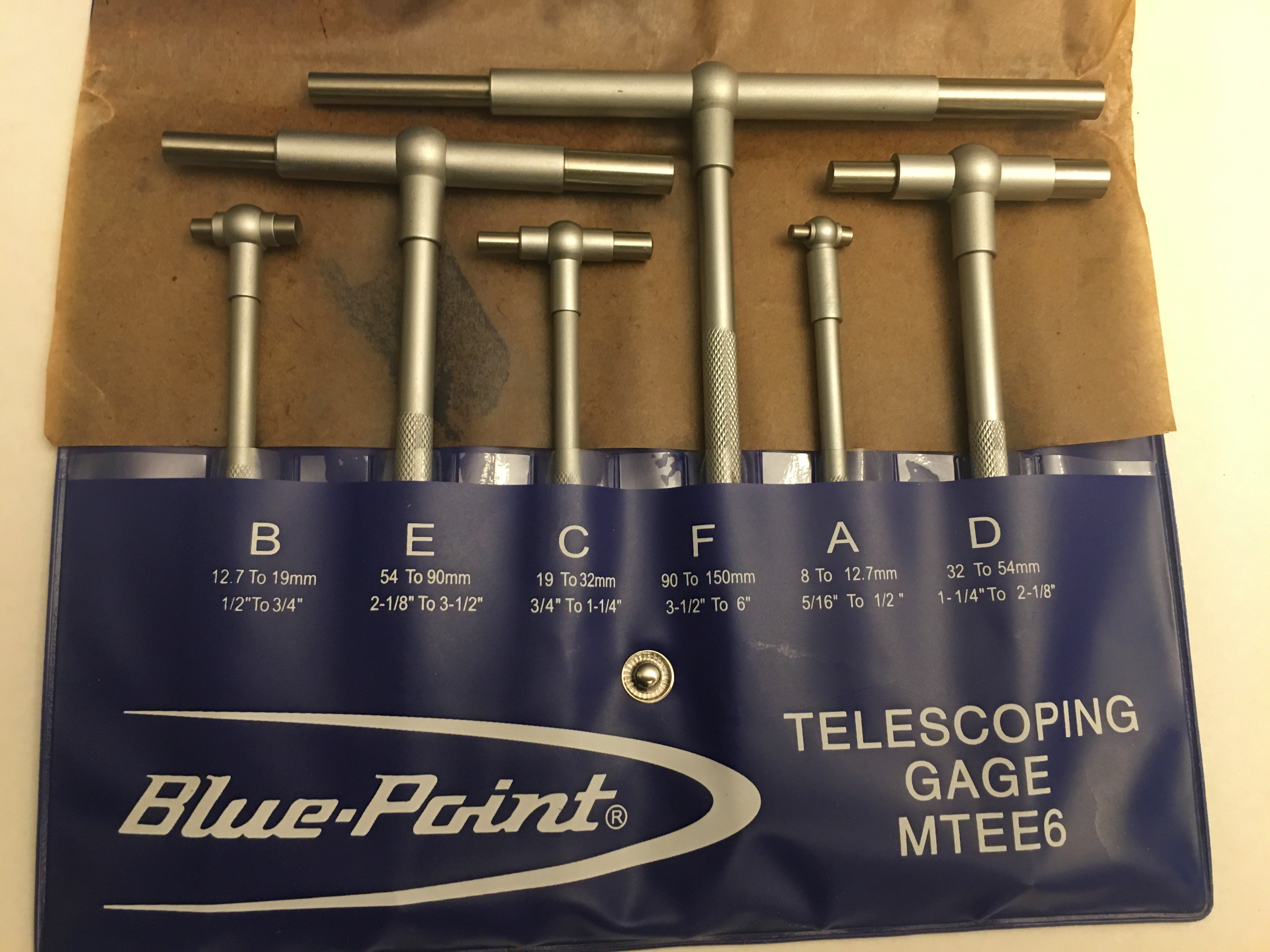 Bluepoint Telescoping Gauges set 5/16"-6" / 8mm-150mm